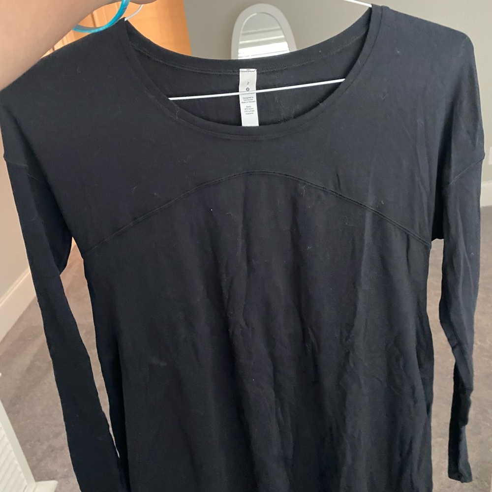 lulu long sleeve flowy top with side slits